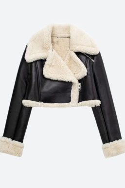 Faux Fur Lined Biker Jacket