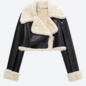 Faux Fur Lined Biker Jacket