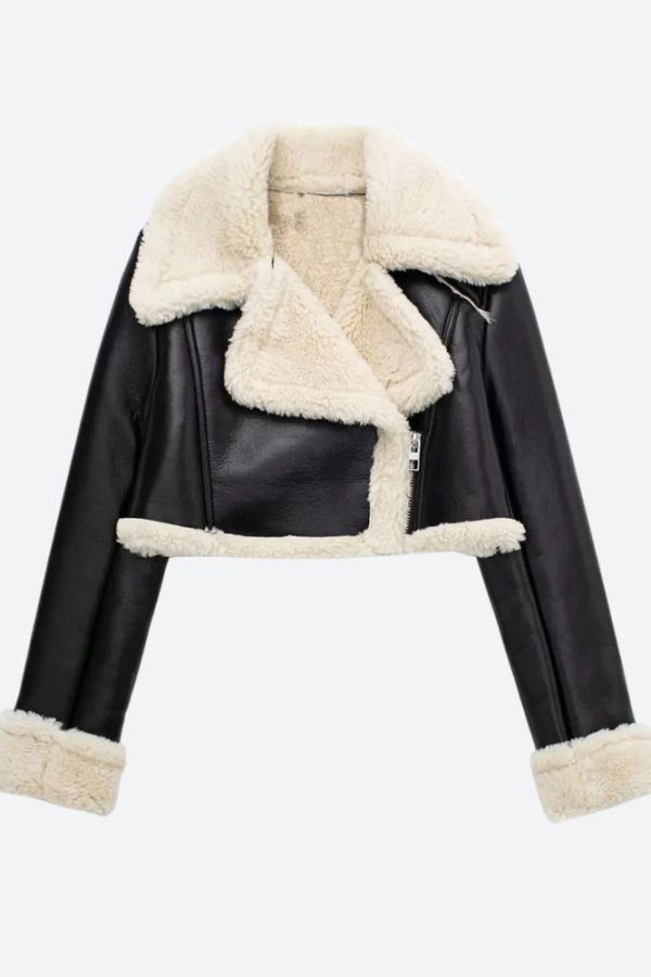 Faux Fur Lined Biker Jacket