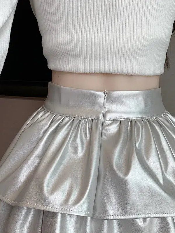 Faux Leather A-Line Mini Skirt