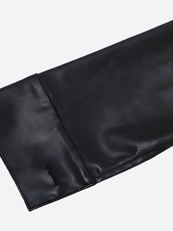 Faux Leather Cropped Jacket