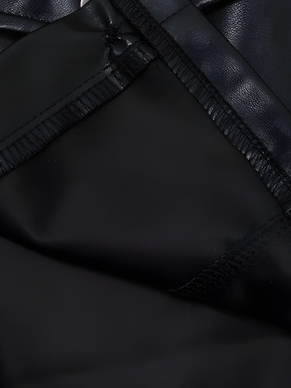 Faux Leather Cropped Jacket