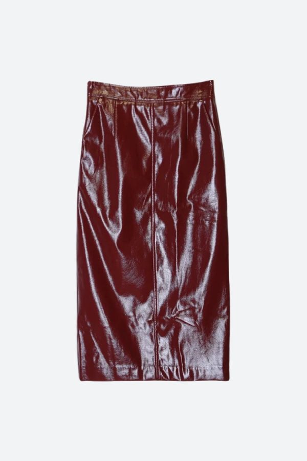 Faux Leather Midi Pencil Skirt