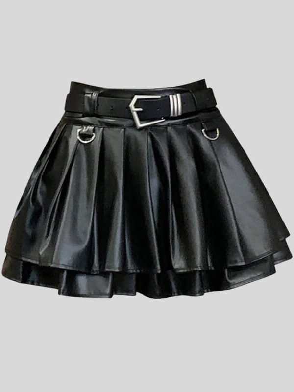 Faux Leather Mini Skort