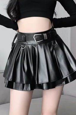 Faux Leather Mini Skort