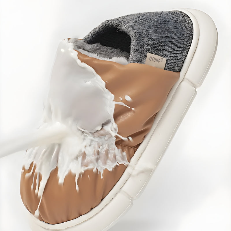 Faux Leather Puffer Slippers Faux Leather Puffer Slippers