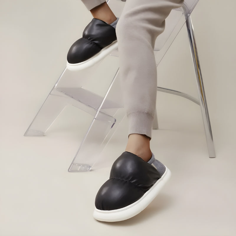 Faux Leather Puffer Slippers Faux Leather Puffer Slippers