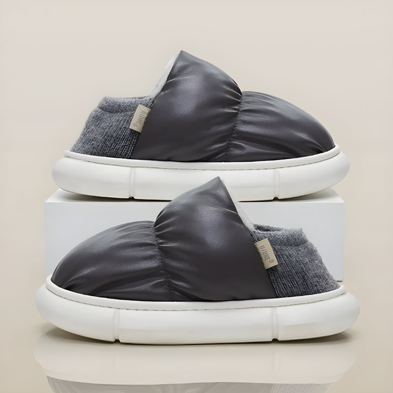 Faux Leather Puffer Slippers Faux Leather Puffer Slippers
