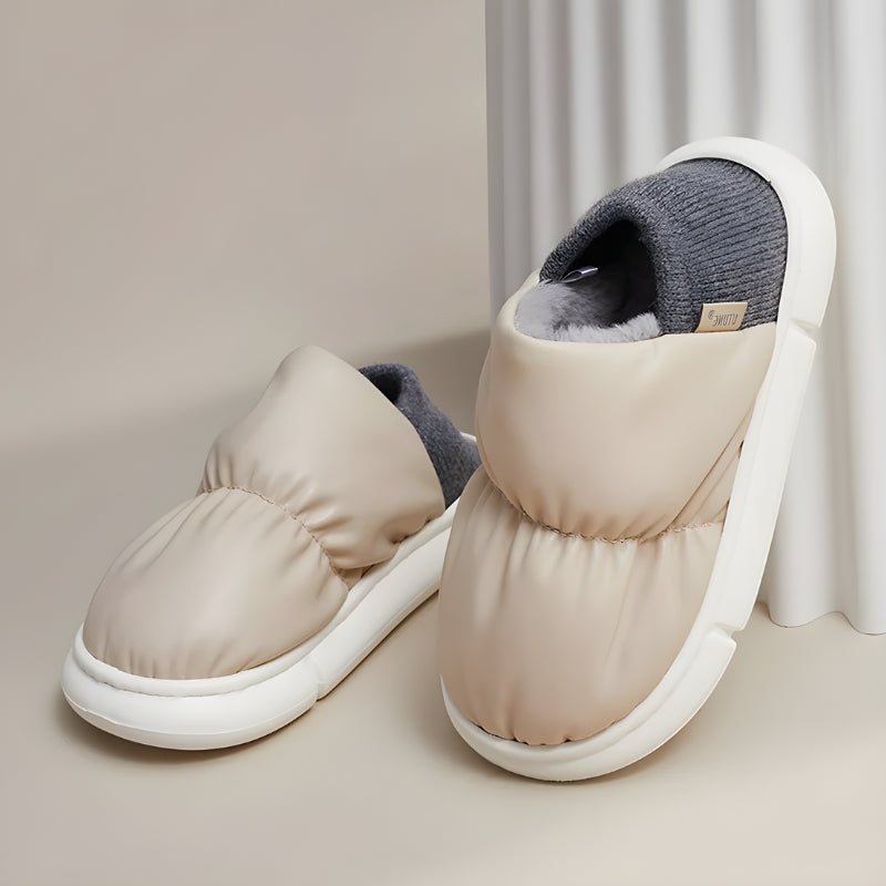 Faux Leather Puffer Slippers Faux Leather Puffer Slippers