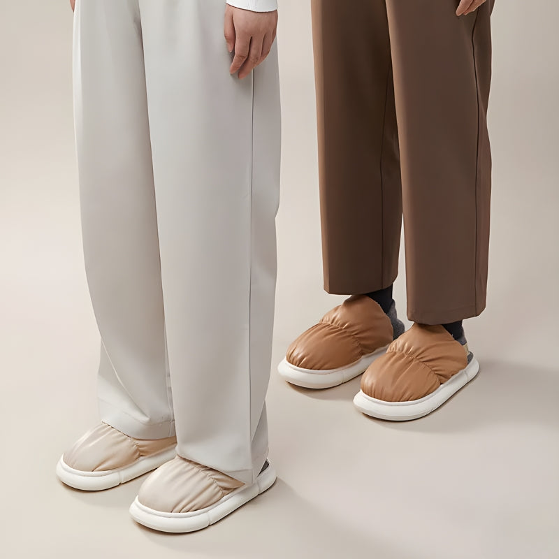 Faux Leather Puffer Slippers Faux Leather Puffer Slippers