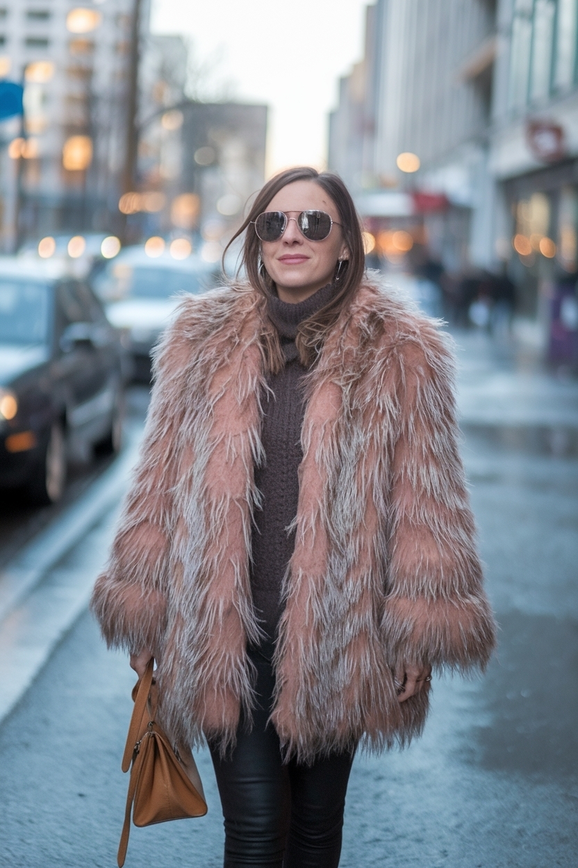 Faux Fur Coat Outfit Winter Chic: Luxurious Warmth outfit idea