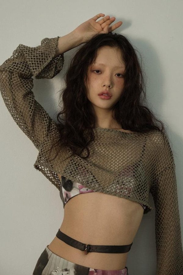 Fishnet Crop Shrug Sweater