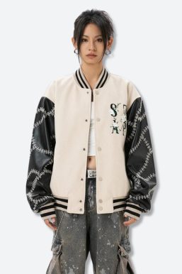 Floral Embroidered Bomber Jacket