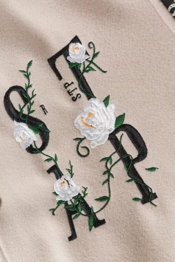 Floral Embroidered Bomber Jacket