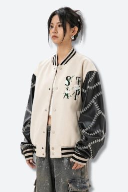 Floral Embroidered Bomber Jacket