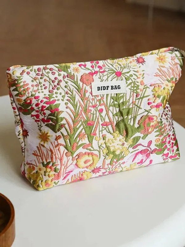 Floral Embroidered Makeup Bag: Perfect Match for Floral Graduation Dresses