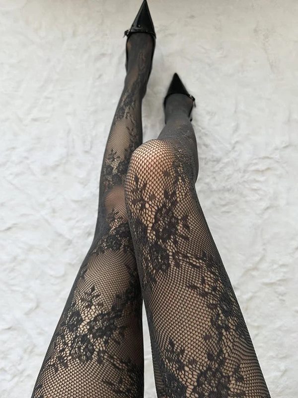 Floral Lace Sheer Tights