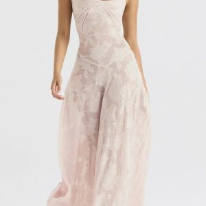 Floral Lace Up Maxi Dress