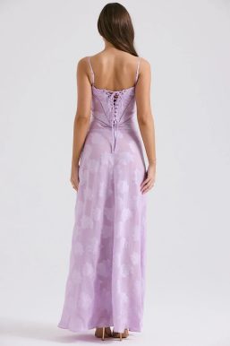 Floral Lace Up Maxi Dress