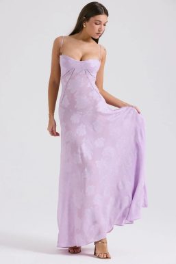 Floral Lace Up Maxi Dress