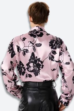 Floral Neck Tie Satin Top