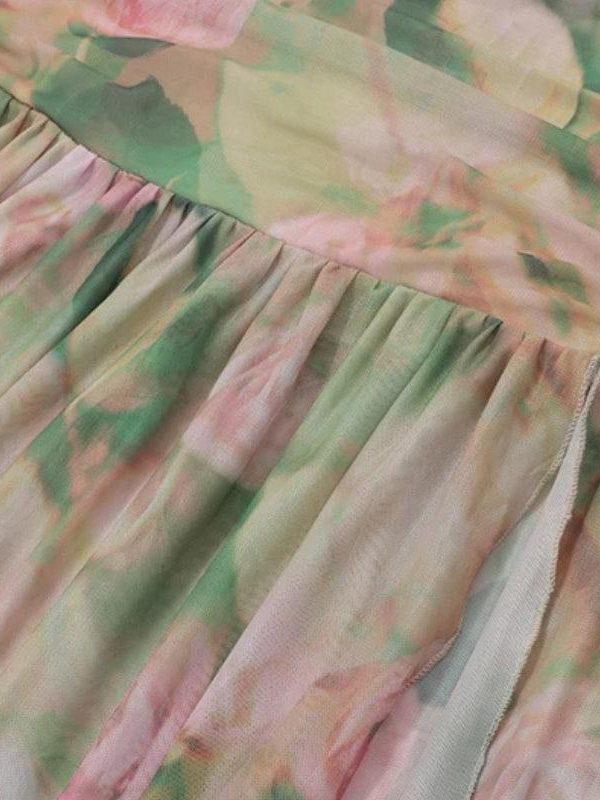 Floral Ruched Maxi Dress