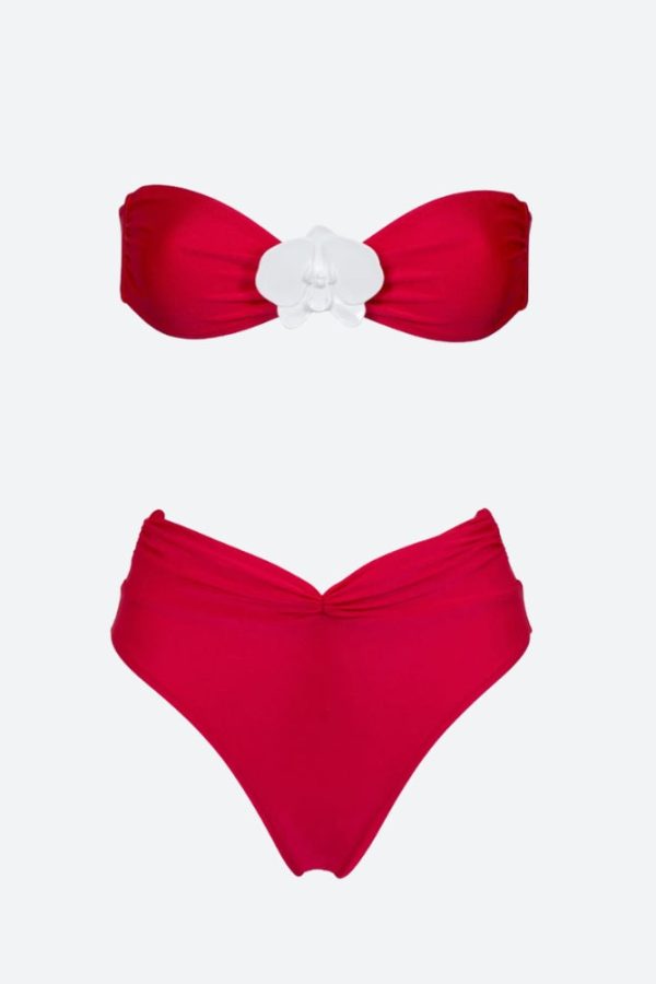 Floral Strapless Bikini Set