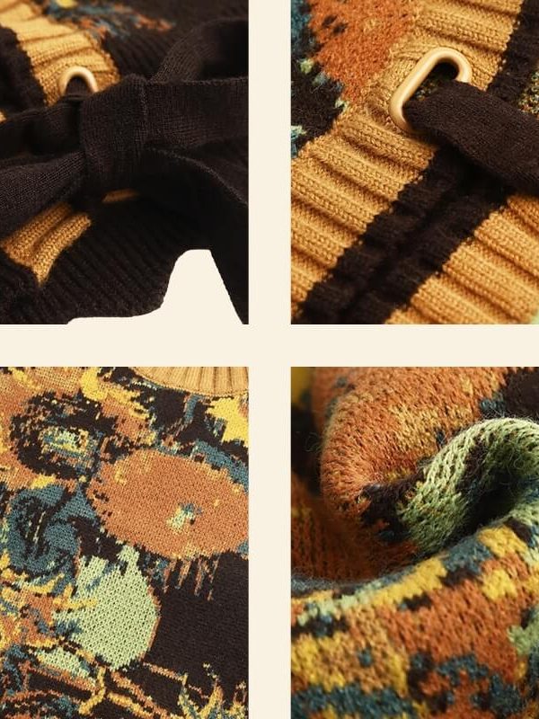 Floral Tie Front Knit Vest