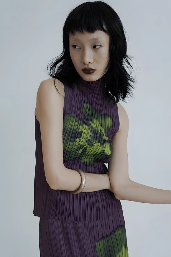 Floral Top & Midi Skirt Two Piece Set