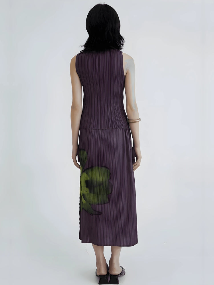 Floral Top & Midi Skirt Two Piece Set