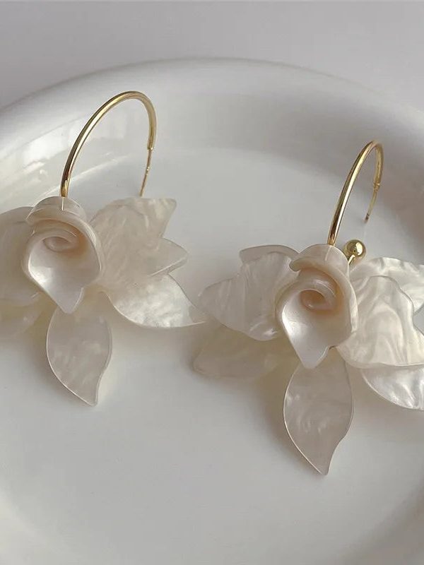 Flower Hoop Earrings