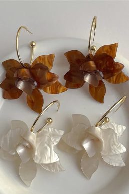 Flower Hoop Earrings