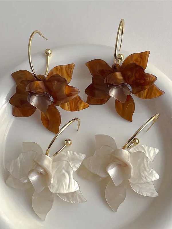 Flower Hoop Earrings