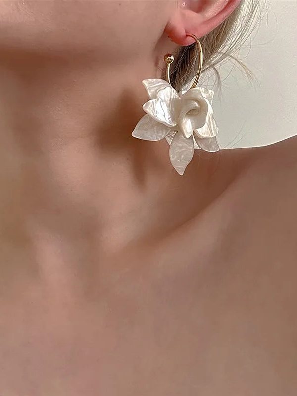 Flower Hoop Earrings