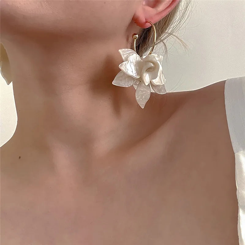 Flower Hoop Earrings Flower Hoop Earrings