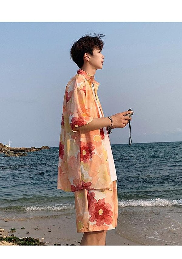 Flower Shirt & Shorts Two Piece Set