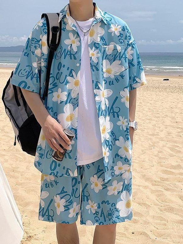 Flower Shirt & Shorts Two Piece Set