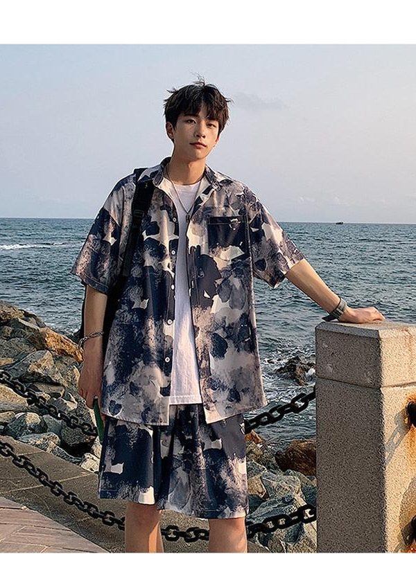 Flower Shirt & Shorts Two Piece Set