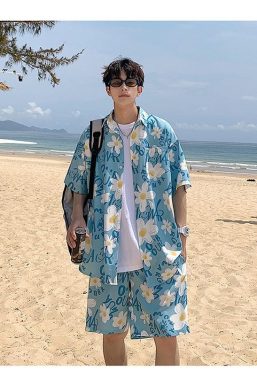 Flower Shirt & Shorts Two Piece Set