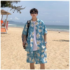 Flower Shirt & Shorts Two Piece Set