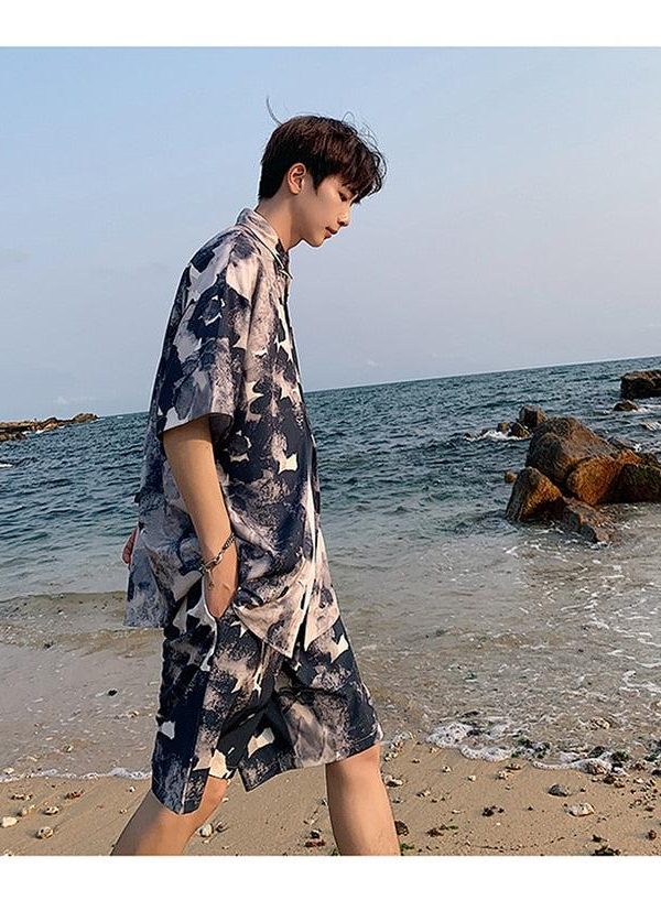 Flower Shirt & Shorts Two Piece Set