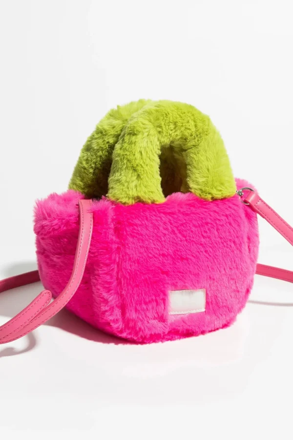 Fluffy Faux Fur Basket Handbag