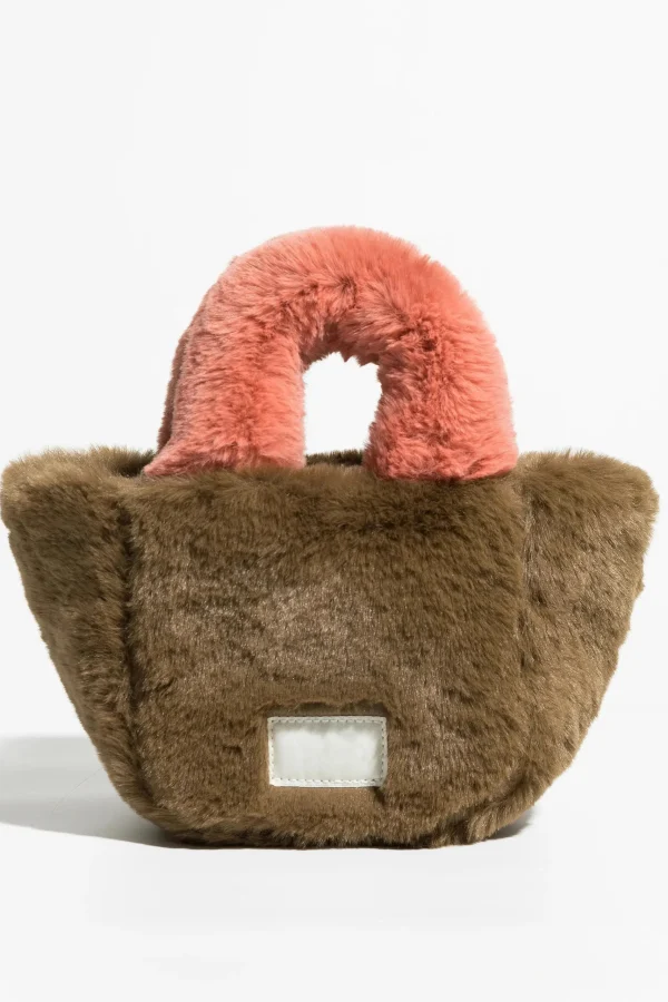 Fluffy Faux Fur Basket Handbag