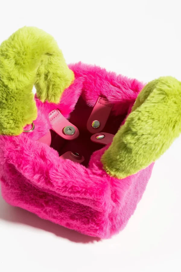 Fluffy Faux Fur Basket Handbag