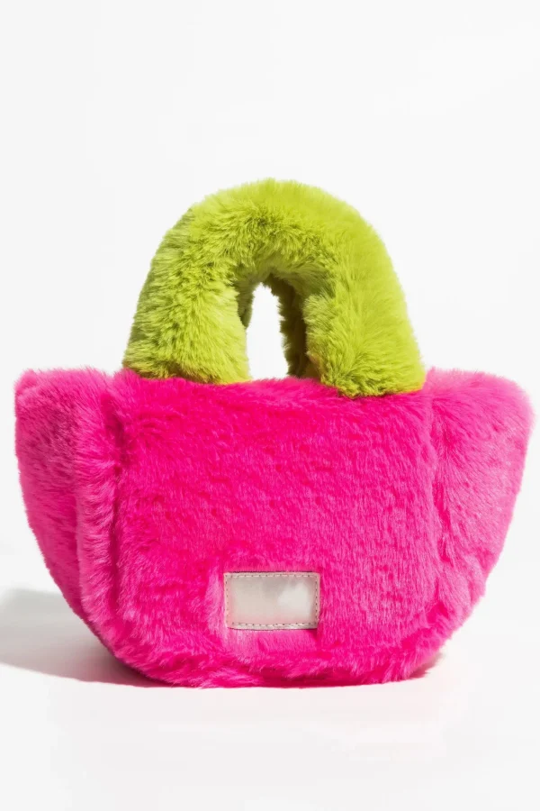 Fluffy Faux Fur Basket Handbag
