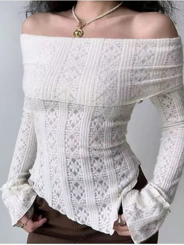 Fold-Over Lace Top