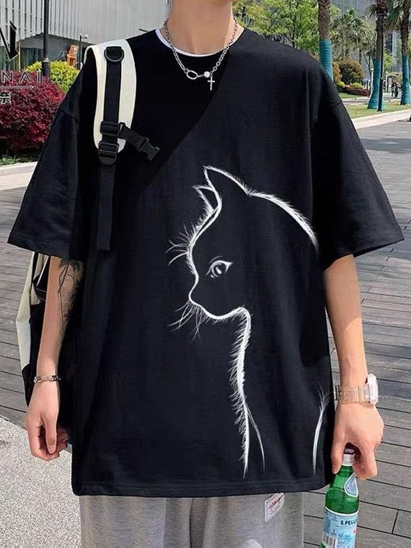 Front Printed Cat Tee