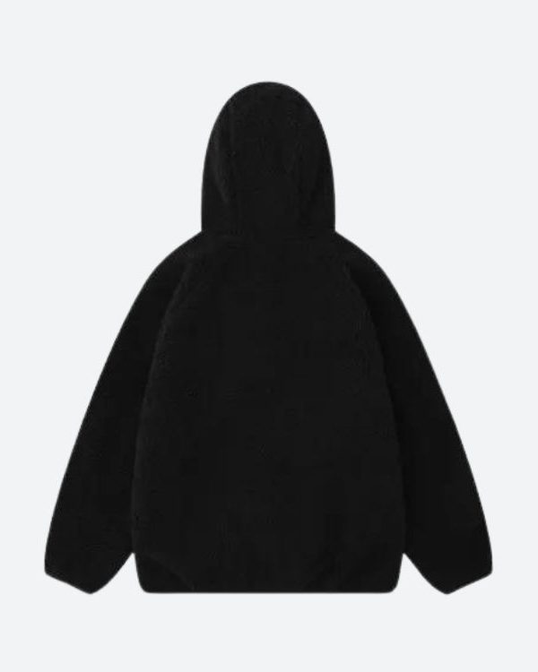 Funnel Neck Zip-Up Teddy Hoodie