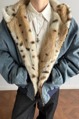 Fur Lined Hooded Denim Jacket