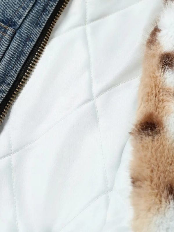 Fur Lined Hooded Denim Jacket